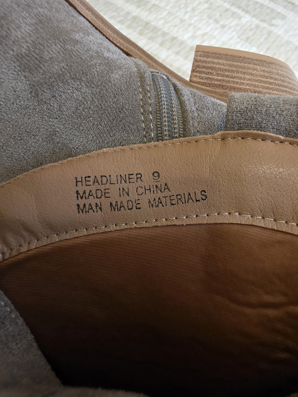 New (No box) Women's Taupe Suede Western Mid-Calf Heeled Boots - Picture 5 of 5
